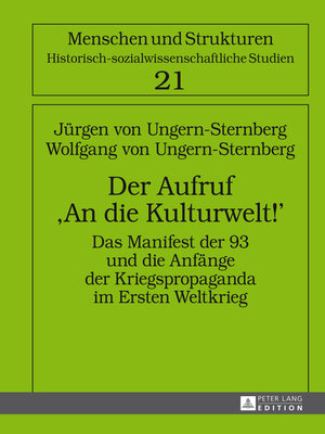 cover image of Der Aufruf «An die Kulturwelt!»